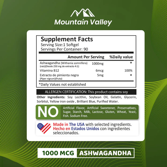 ASHWAGANDHA MOUNTAIN VALLEY 1000 mg
